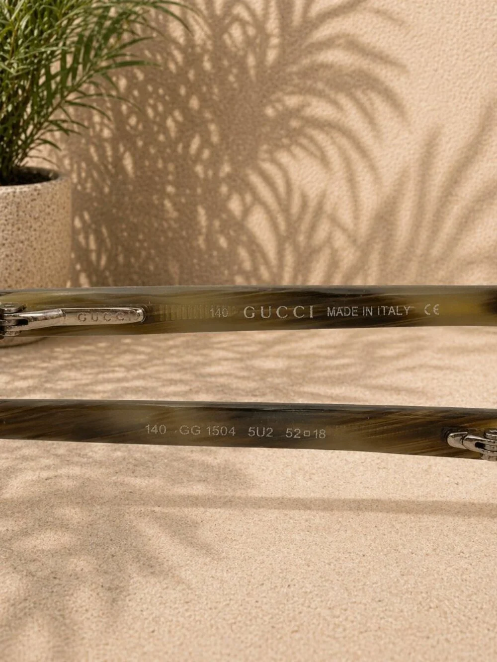 Gucci GG1504 Eyeglass Frames Tortoise Brown Italy Vintage RX Optical Glasses